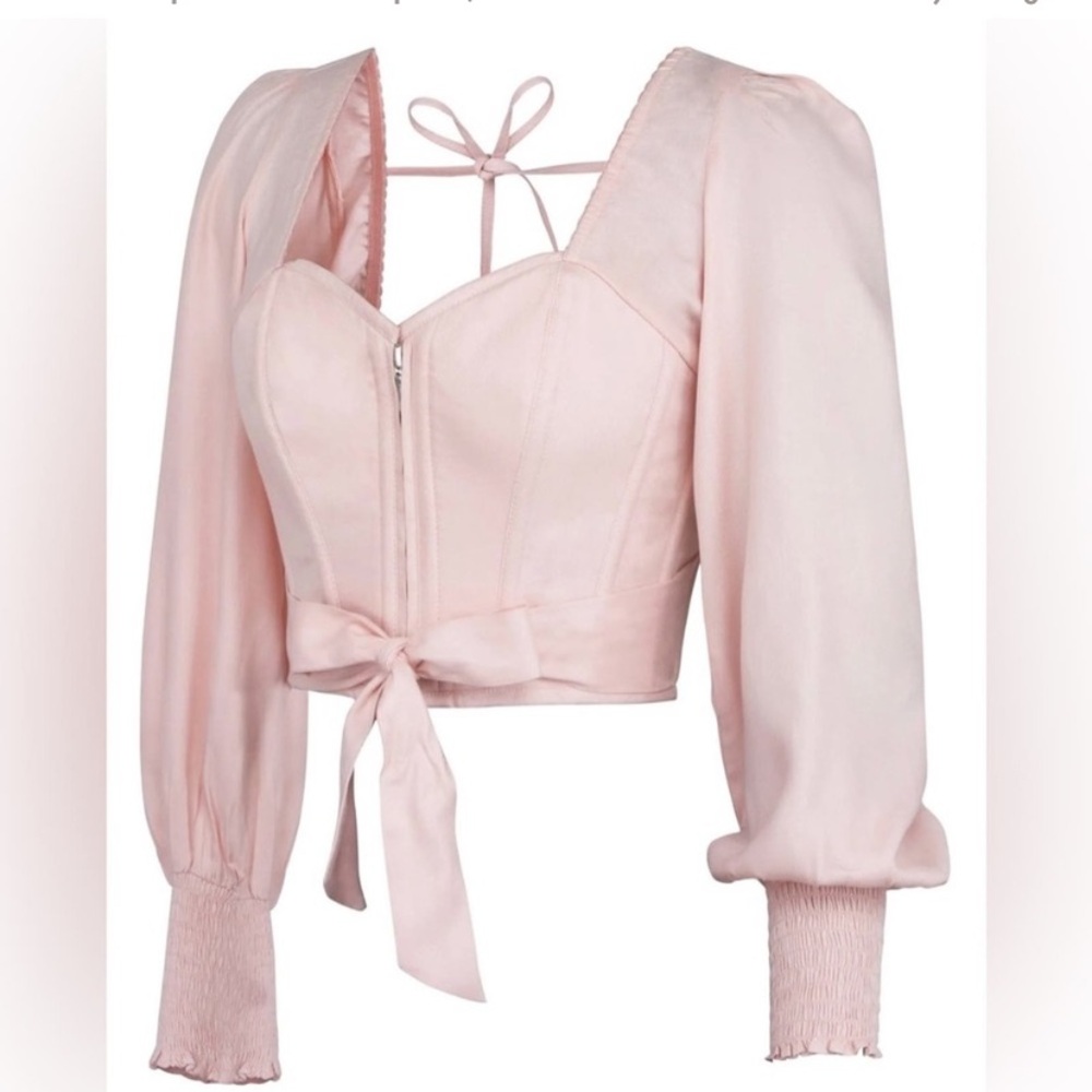 NWOT Corset Story Blossom Prairie Pink Cropped Corset Elasticated Back Top